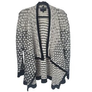 Romeo + Juliet Couture Cardigan Sweater M Womens Long Sleeve White Black Open